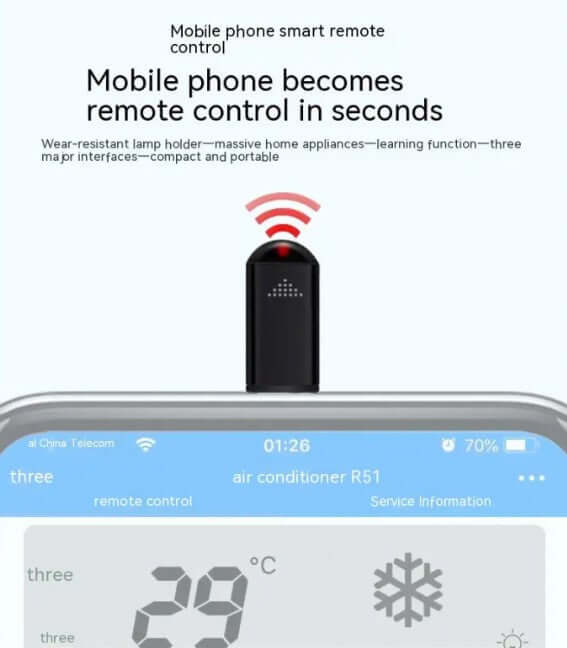 Infrared Remote Control Transmitter for Smartphone – Universal IR Blaster for TV, AC & Home Appliances (iOS & Android)