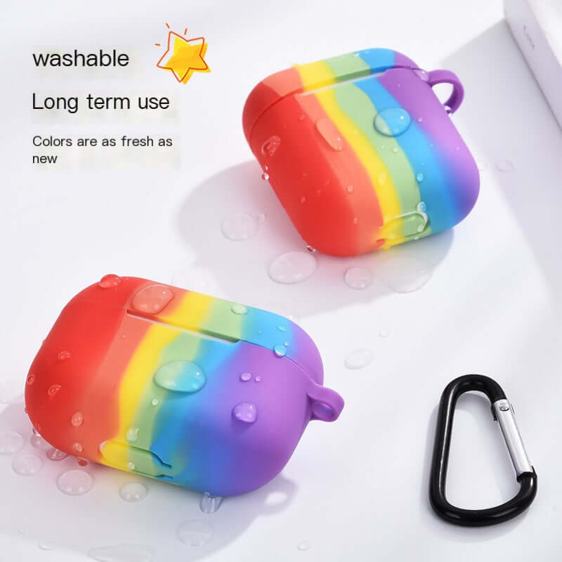 Rainbow Silicone AirPods Pro Case – Colorful Protective Cover for AirPods Pro 1st & 2nd Generation
