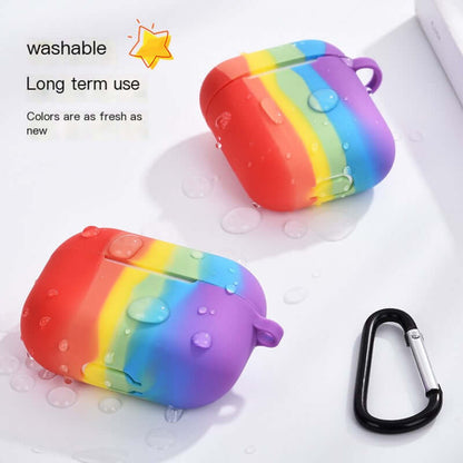 Rainbow Silicone AirPods Pro Case – Colorful Protective Cover for AirPods Pro 1st & 2nd Generation