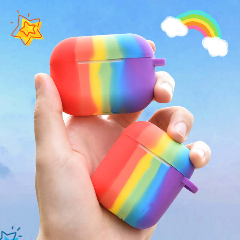 Rainbow Silicone AirPods Pro Case – Colorful Protective Cover for AirPods Pro 1st & 2nd Generation