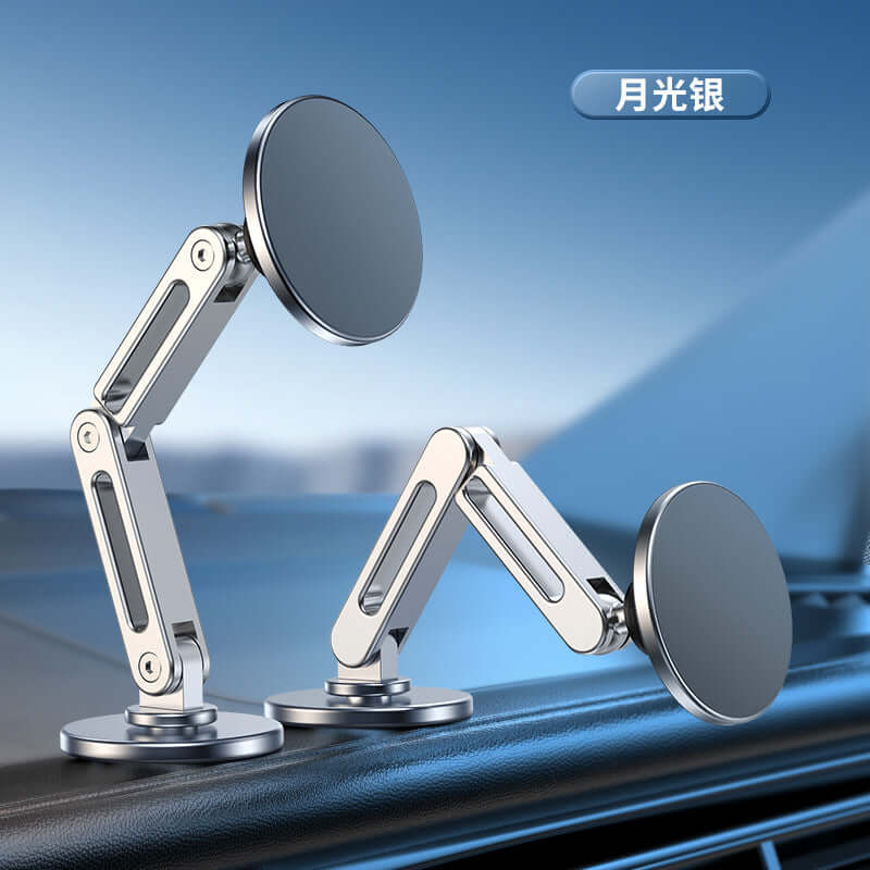 Magnetic Car Phone Holder with 360° Rotation – MagSafe Compatible Aluminum Mount for Tesla & All Cars