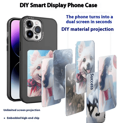Mirror Phone Case with DIY Display Screen – Dual Layer Drop Protection for iPhone
