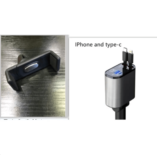 100W Fast Charging Car Charger – Dual Port USB-C & Lightning for iPhone, Android & Laptops