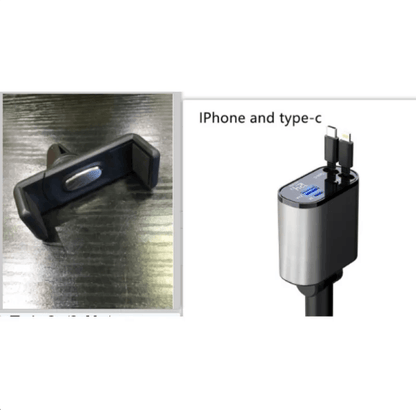 100W Fast Charging Car Charger – Dual Port USB-C & Lightning for iPhone, Android & Laptops